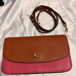 Coach colourblock Hayden crossbody bag brass/watermelon multi